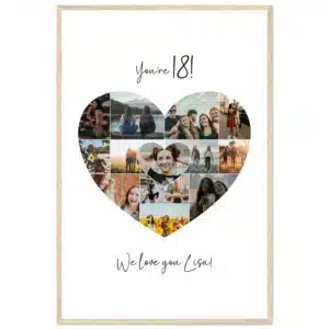 Family Heart Photo Collage Poster